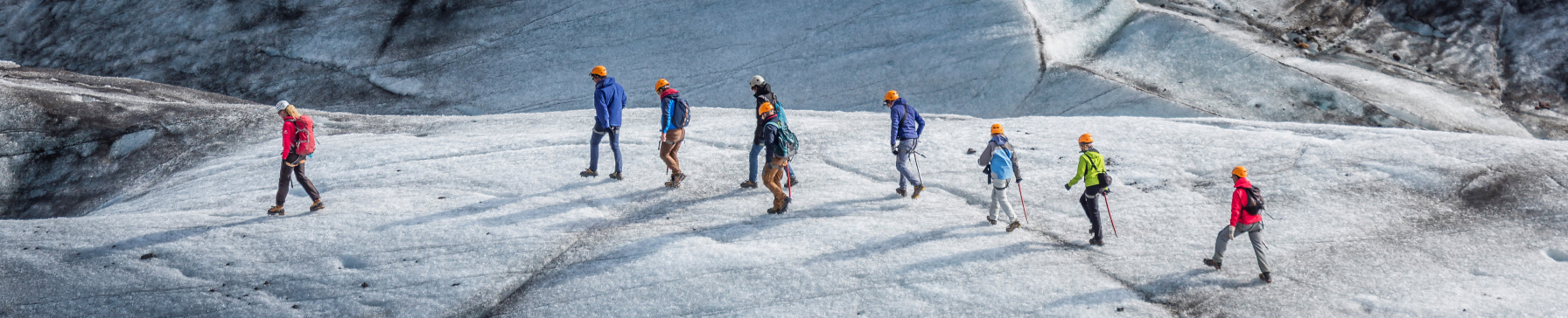 Tourists at Svinafellsjokull, Iceland