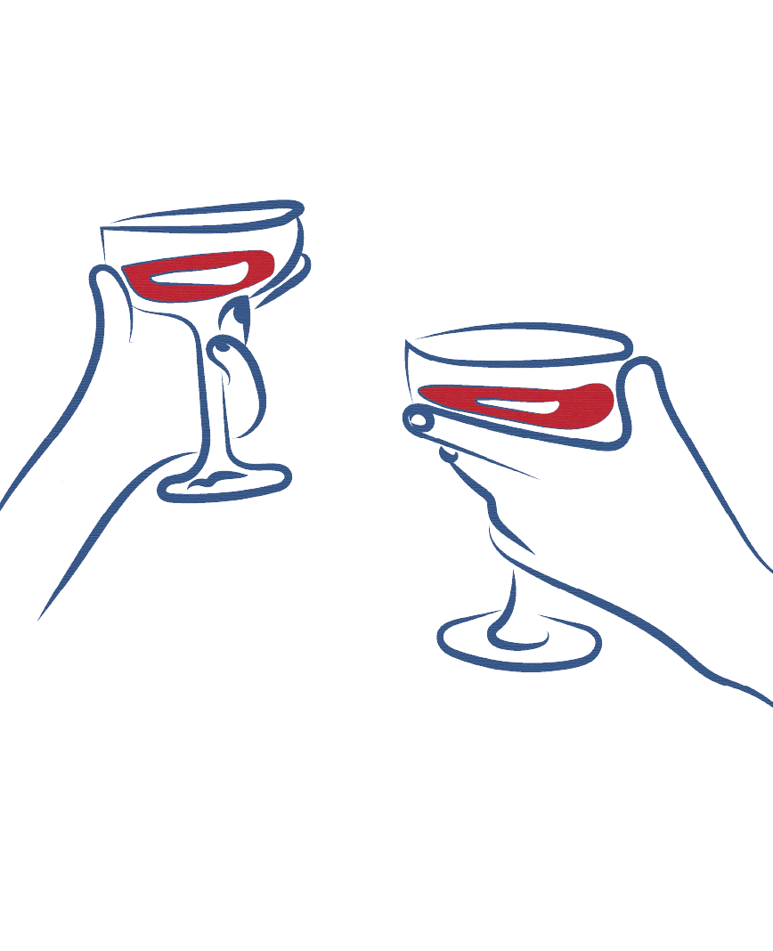 hand holding glass of wine