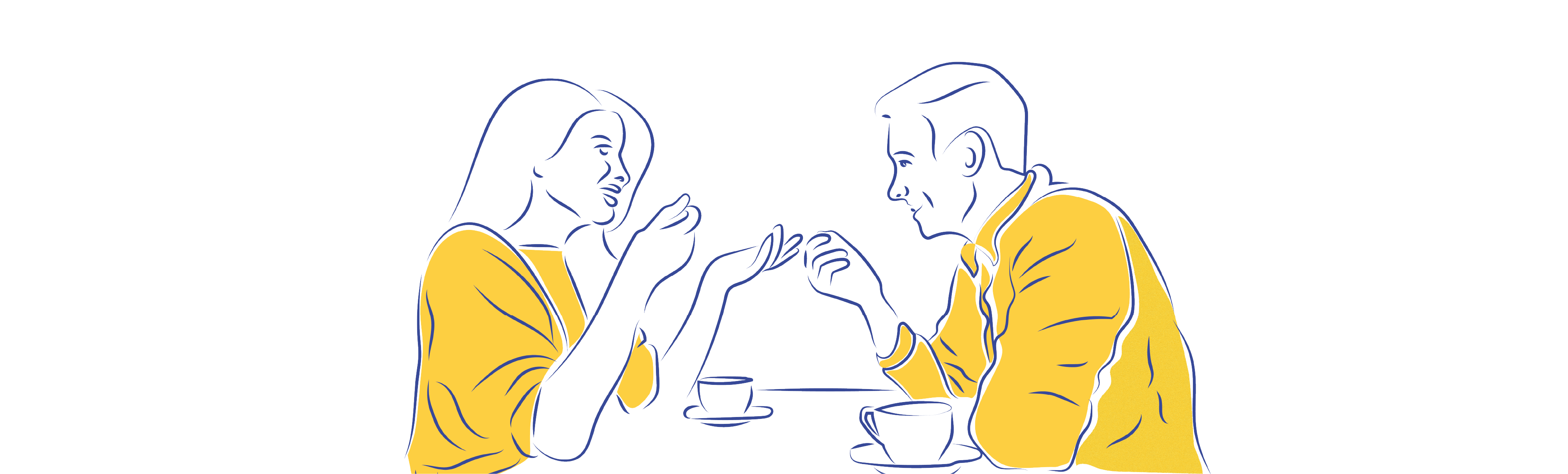 woman and man talking