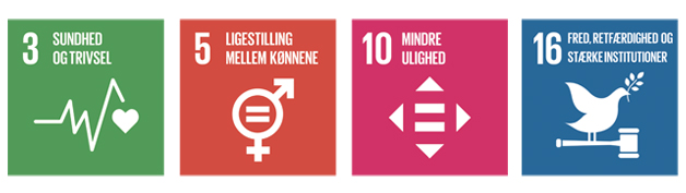 Globale holdbarhedsmål 3, 5, 10 og 16