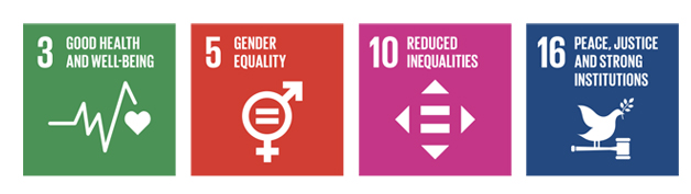UN Sustainable Development Goals 3, 5, 10 and 16