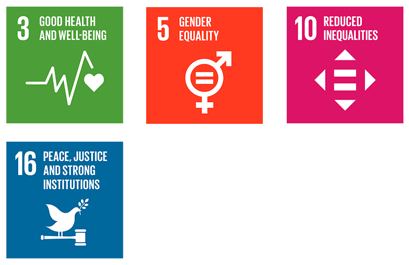 UN Global Goals 3, 5, 10 og 16