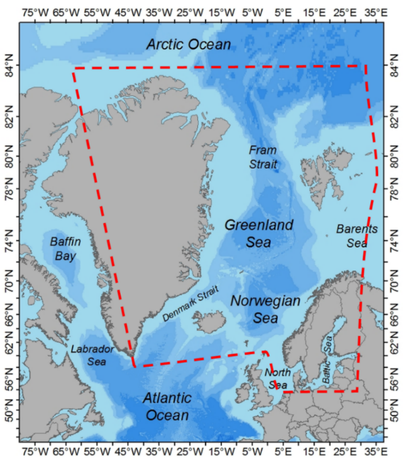 Map with red dotted line
