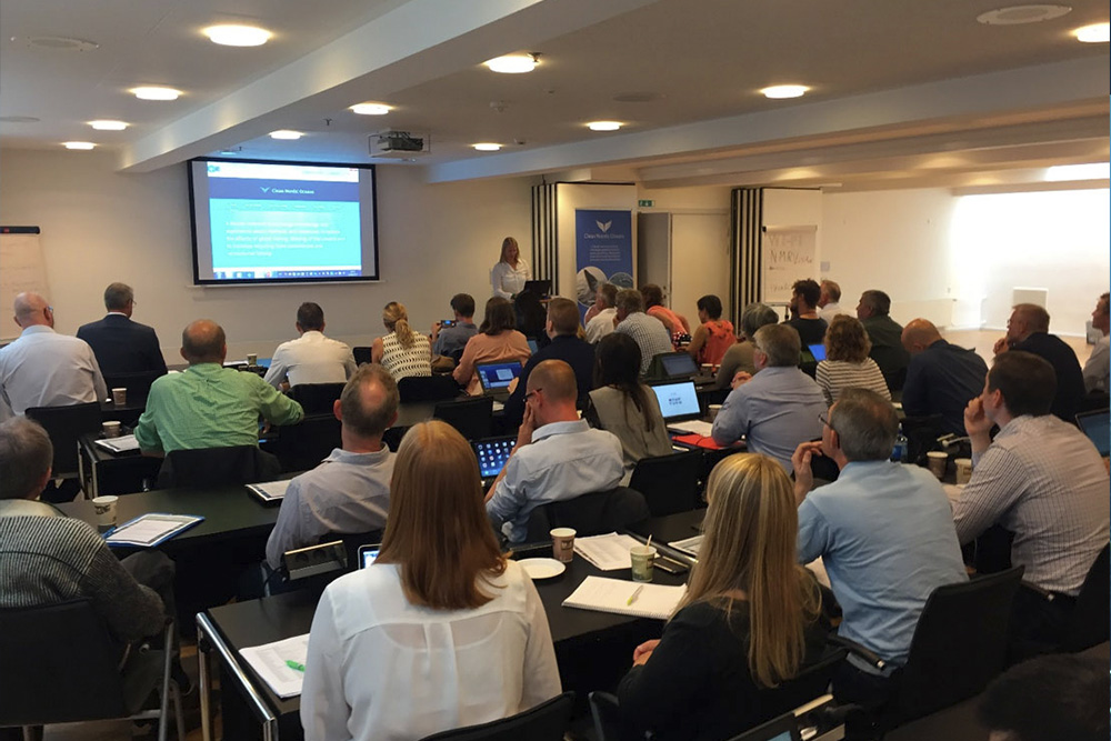 People listening to presentation