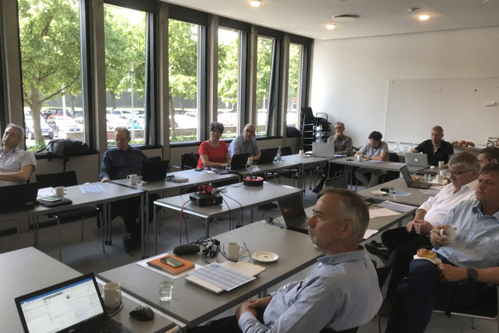 People listening to presentation