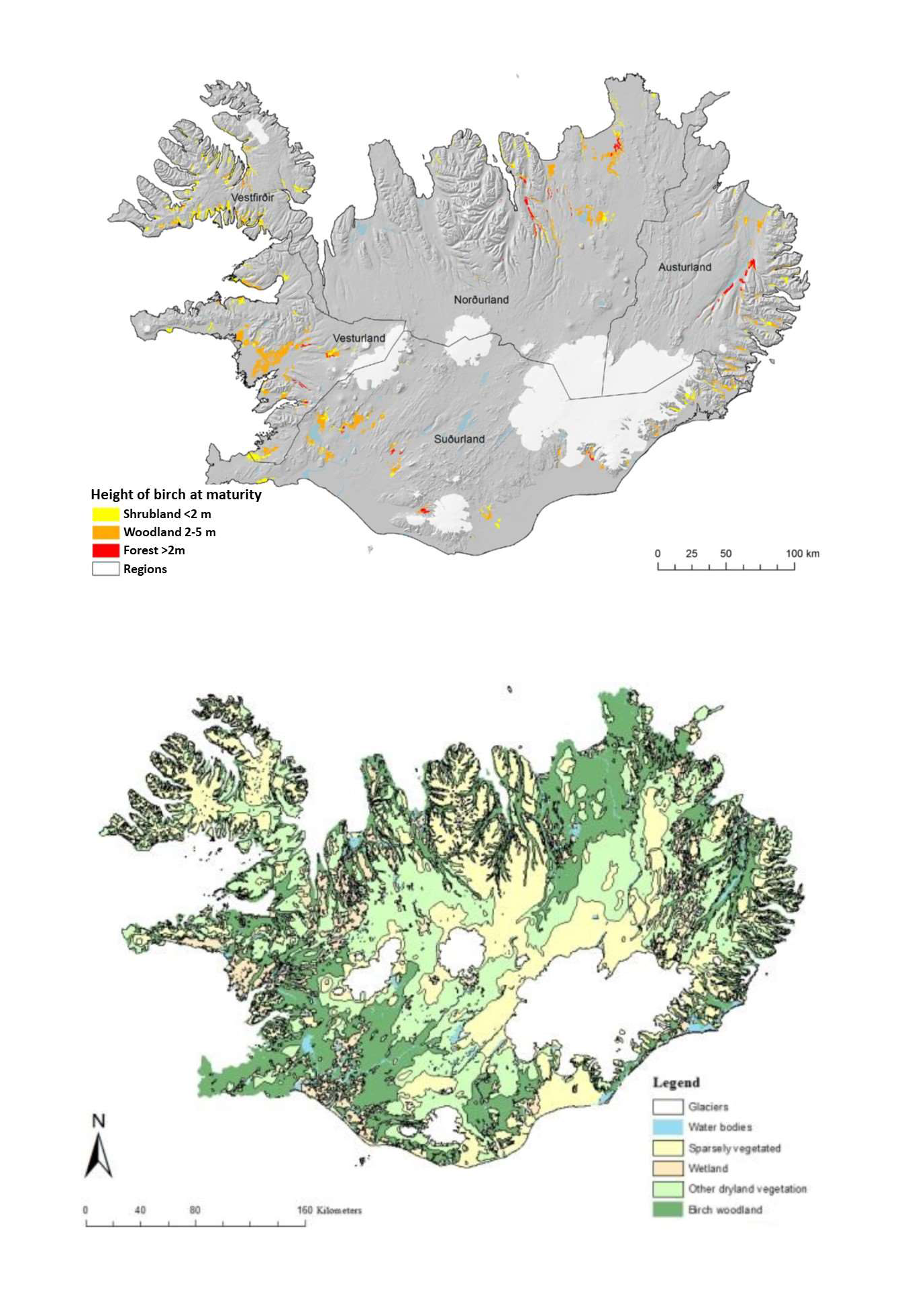 Two maps of Iceland