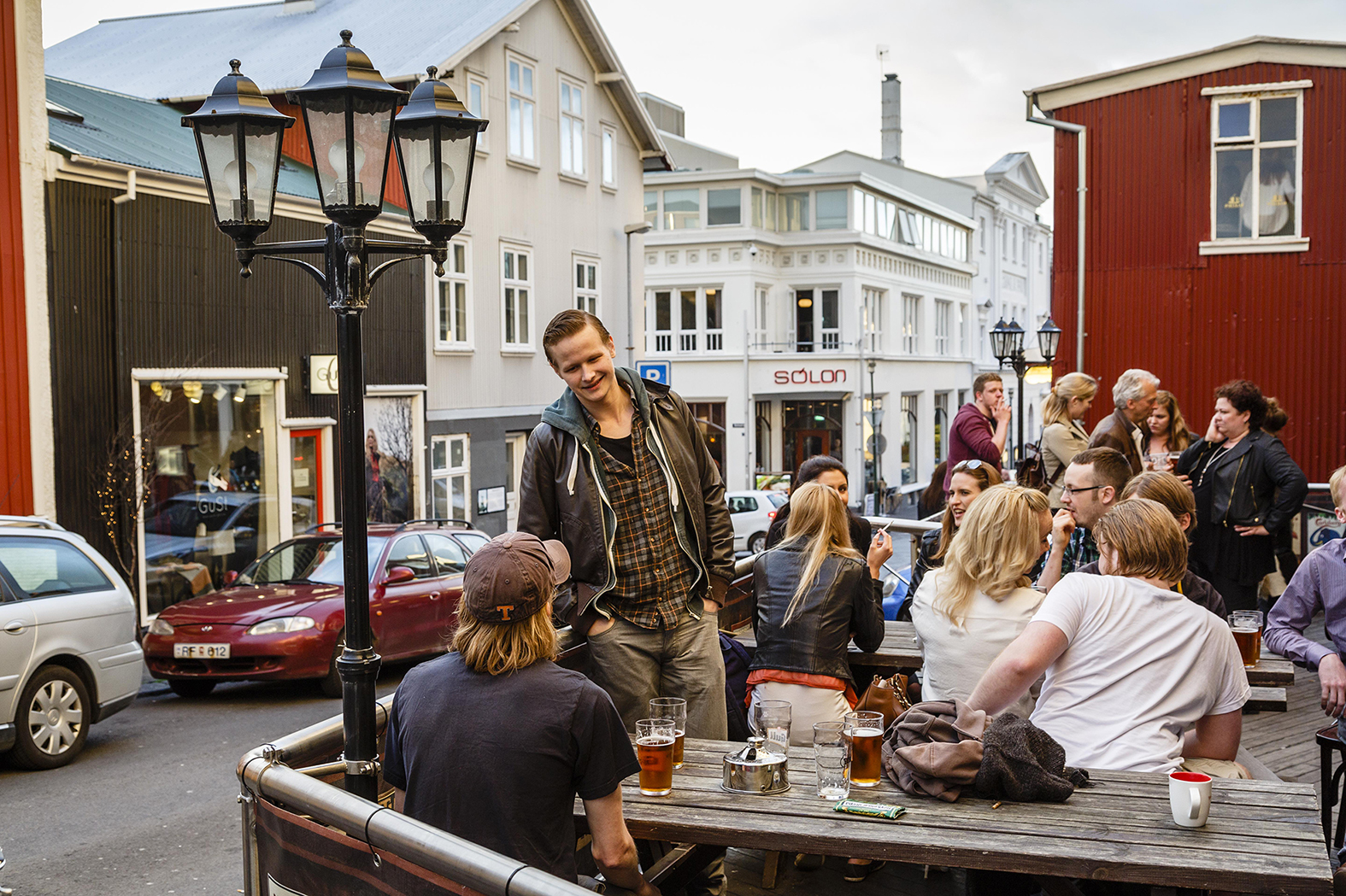 Young people at bar in Reykjavik