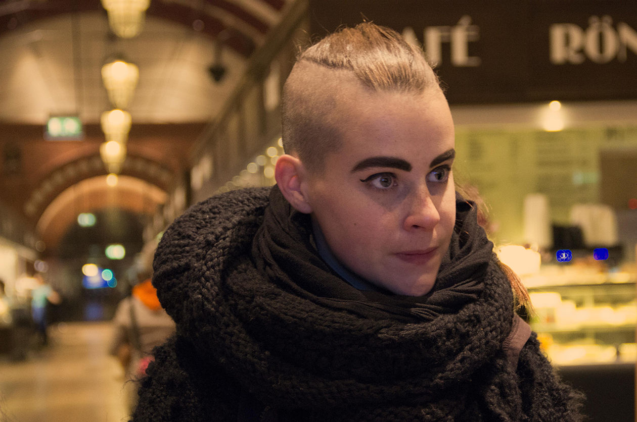 Young person in marketplace