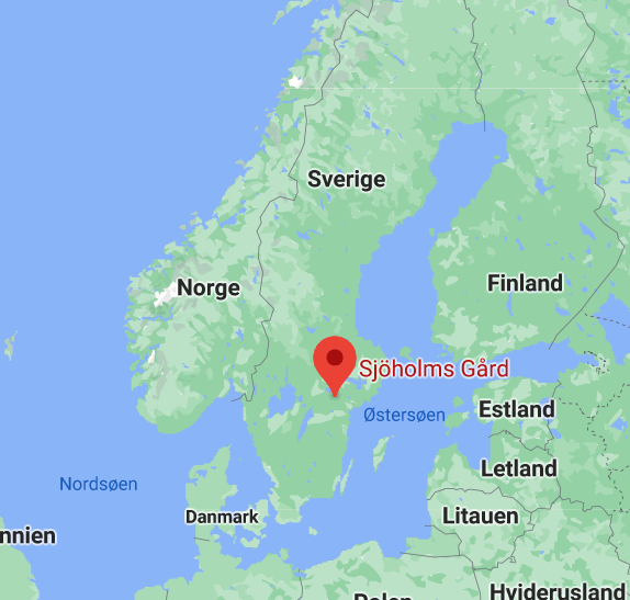 Map showing Sjöholms Gård