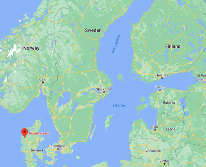Map showing Ausumgaard