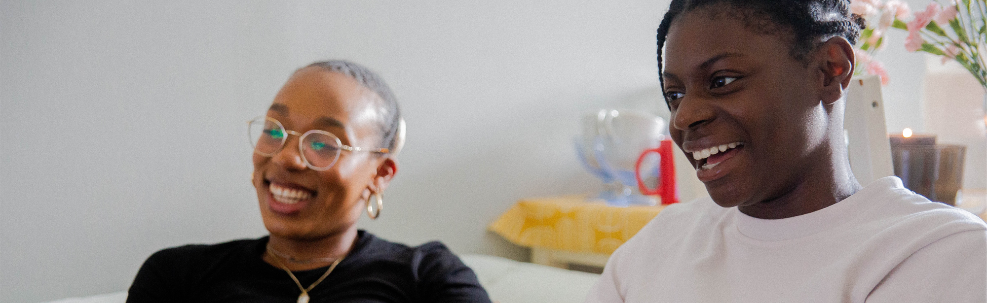 Two laughing persons