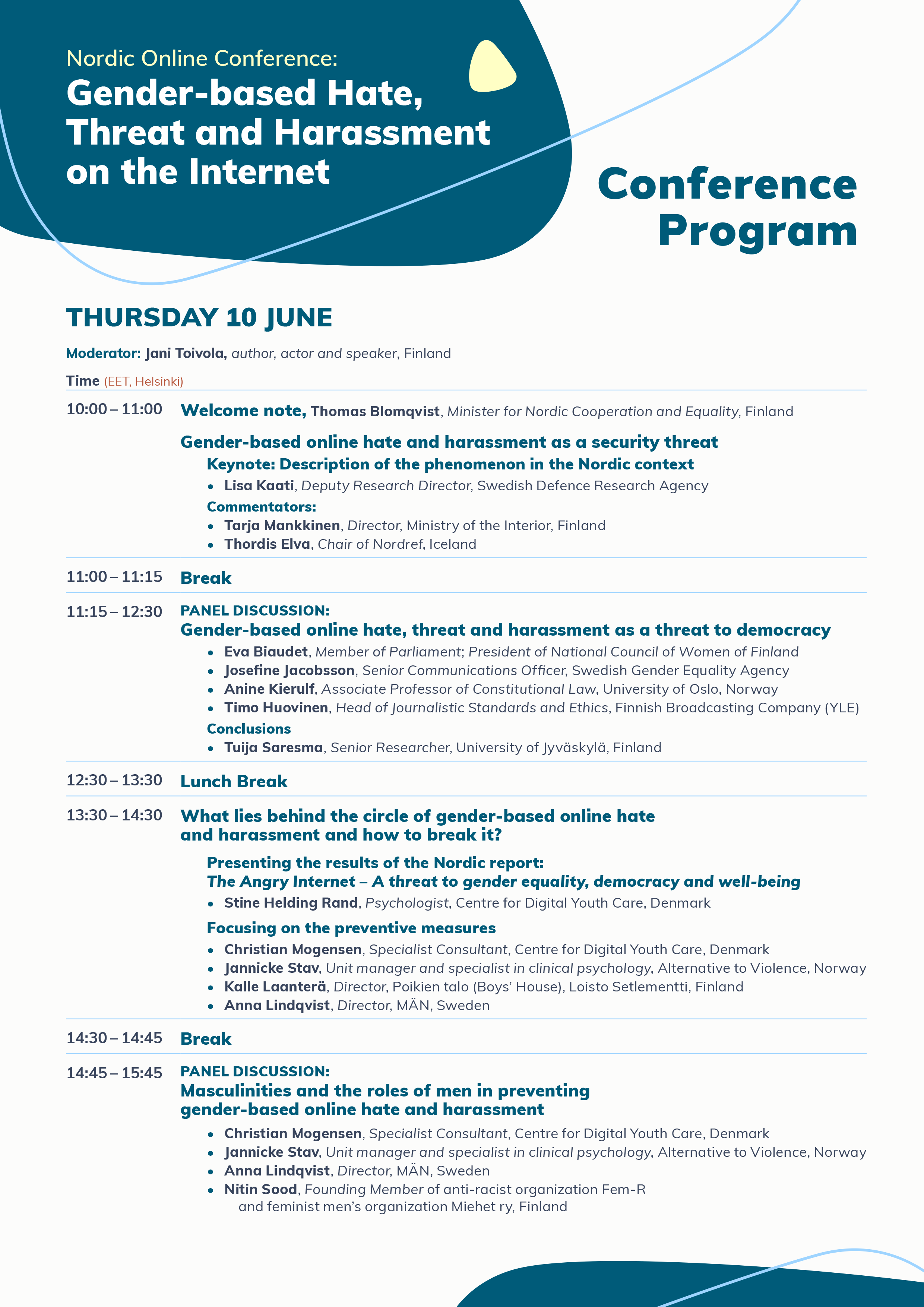 Conference programme day 1