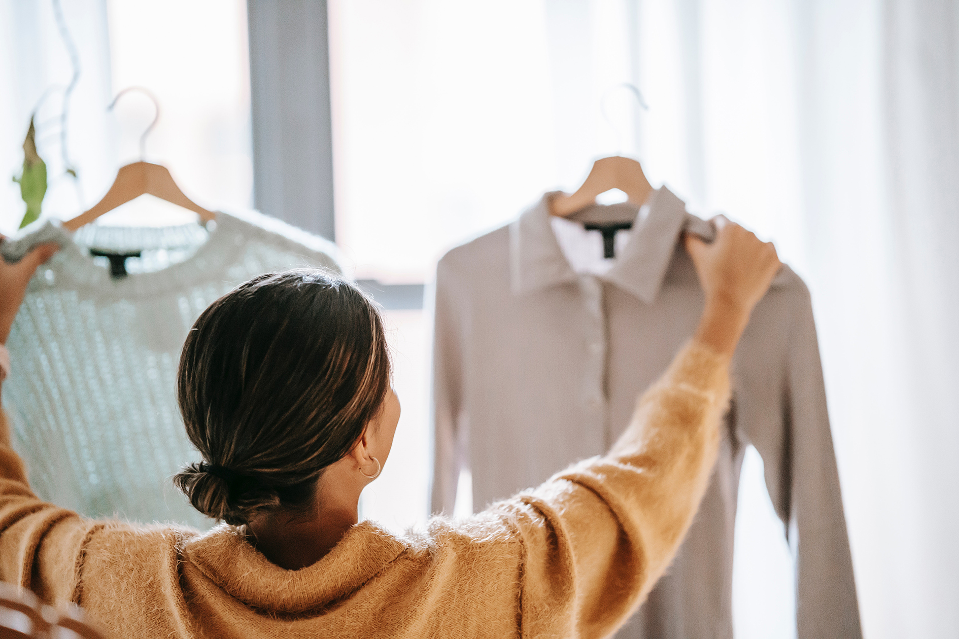 Woman looking at clothes