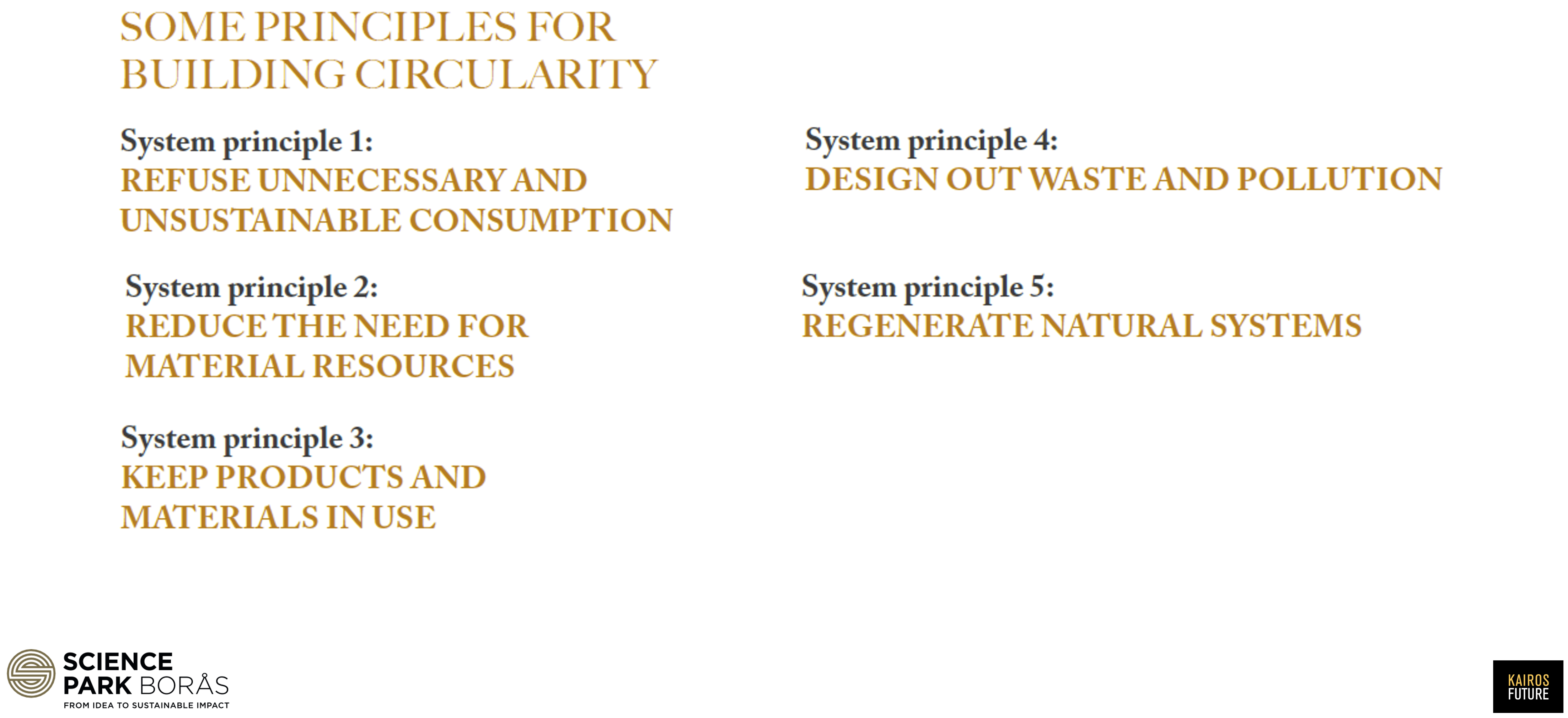 Infographic lists five principles for building circularity 